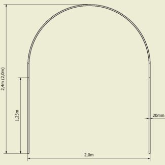 Pałąki, łuki, rura do tunelu foliowego (200×240/200) 5 sztuk